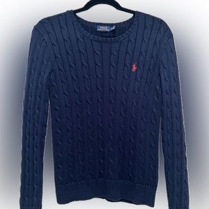 Polo Ralph Lauren Navy Cable-Knit Sweater Size Medium